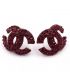 Сережки-гвоздики «Chanel» - метал, стрази, великі