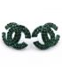 Серьги-гвоздики «Chanel»— металл, стразы, большие