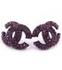 Серьги-гвоздики «Chanel»— металл, стразы, большие
