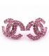 Сережки-гвоздики «Chanel» - метал, стрази, великі