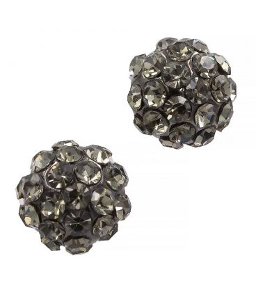 Серьги-гвоздики «Бусинки»— металл, стразы, маленькие