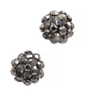 Серьги-гвоздики «Бусинки»— металл, стразы, маленькие