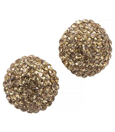 Сережки-гвоздики «Бусини» — метал, стрази,