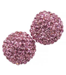 Серьги-гвоздики «Бусины»— металл, стразы,