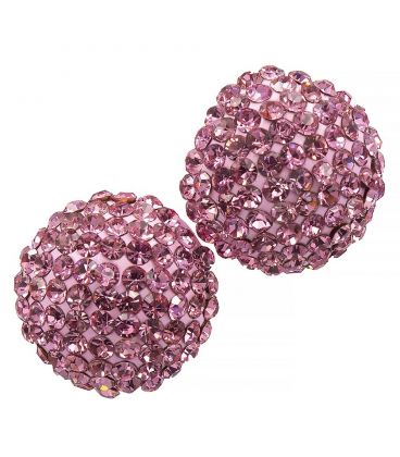 Серьги-гвоздики «Бусины»— металл, стразы,