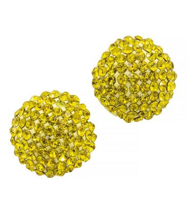 Серьги-гвоздики «Бусины»— металл, стразы,