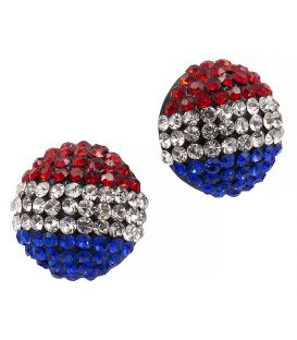 Сережки-гвоздики «Бусини» — метал, стрази,