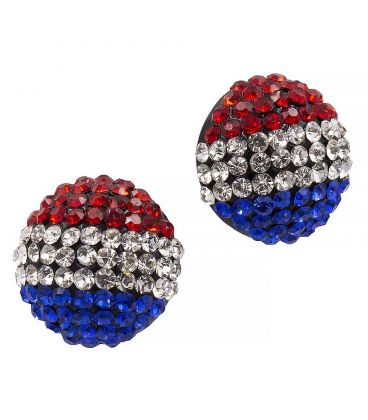 Серьги-гвоздики «Бусины»— металл, стразы,