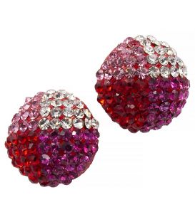 Сережки-гвоздики «Бусини»— метал, стрази,