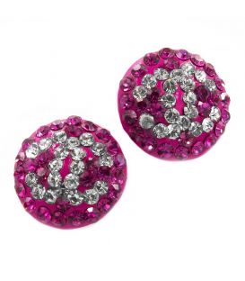 Серьги-гвоздики «Chanel»— металл, стразы, маленькие