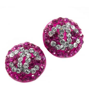 Сережки-гвоздики «Chanel» - метал, стрази, маленькі