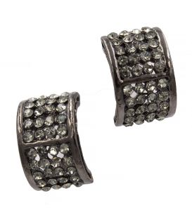 Серьги-гвоздики «40 камней» — металл, стразы, маленькие