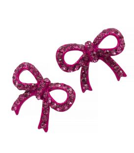 Сережки-гвоздики «Бантик» - метал, стрази, маленькі