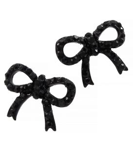 Сережки-гвоздики «Бантик» - метал, стрази, маленькі