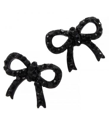 Сережки-гвоздики «Бантик» - метал, стрази, маленькі