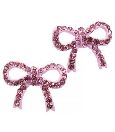 Сережки-гвоздики «Бантик» - метал, стрази, маленькі