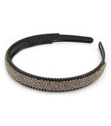 ОБРУЧ ПЛАСТИКОВЫЙ 7 РЯДОВ ПО ВСЕЙ ДЛИНЕ СТРАЗЫ