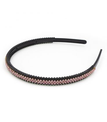 Обруч пластиковий 3 ряди страз по всій довжині