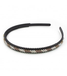 ОБРУЧ ПЛАСТИКОВЫЙ 3 РЯДА ПО ВСЕЙ ДЛИНЕ СТРАЗЫ