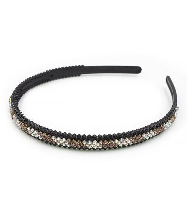 ОБРУЧ ПЛАСТИКОВЫЙ 3 РЯДА ПО ВСЕЙ ДЛИНЕ СТРАЗЫ