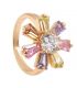 Кольцо «Цветочек» лимонная позолота