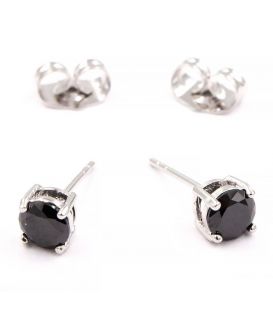 Серьги-гвоздики родий "Камень 0,5 на осн-ии в 4х и 6ти держ." 