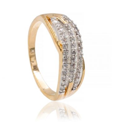 Кольцо лим. 2 цв. Три волны мелких камней