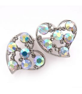 Сережки "Серце у крупн.стразах"