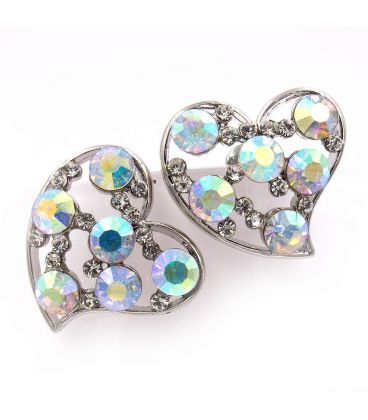 Сережки "Серце у крупн.стразах"