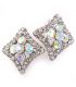 Серьги "Квадрат (угл.), крупн. стразы" 