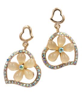 Серьги "Цветочек в сердце" 