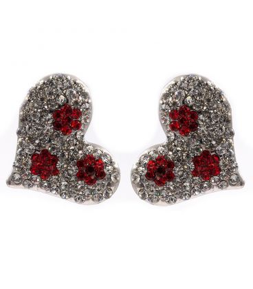 Серьги-гвоздики — металл, стразы