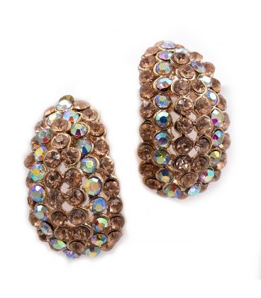 Сережки-гвоздики - метал, стрази