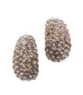 Сережки-гвоздики - метал, стрази