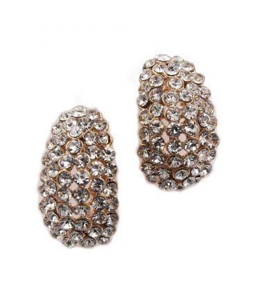 Серьги-гвоздики — металл, стразы