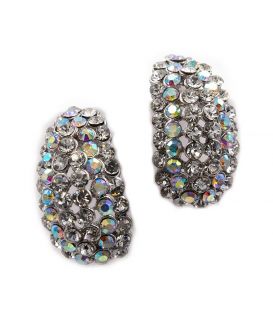 Сережки-гвоздики - метал, стрази