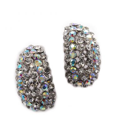 Сережки-гвоздики - метал, стрази