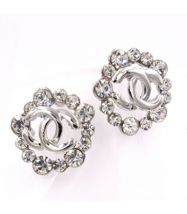 Серьги-гвоздики — металл, стразы