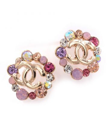 Серьги-гвоздики — металл, стразы