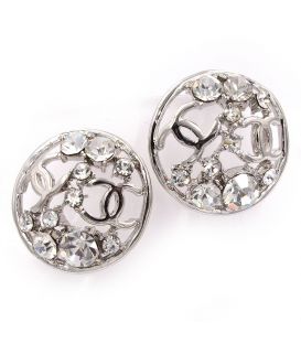 Сережки-гвоздики - метал, стрази