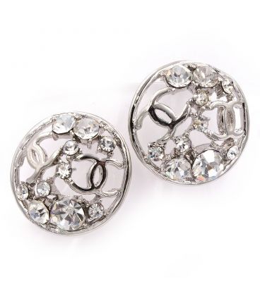 Серьги-гвоздики — металл, стразы