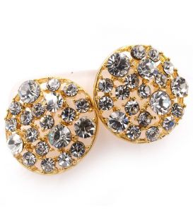 Сережки-гвоздики - метал, стрази