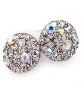 Серьги-гвоздики — металл, стразы