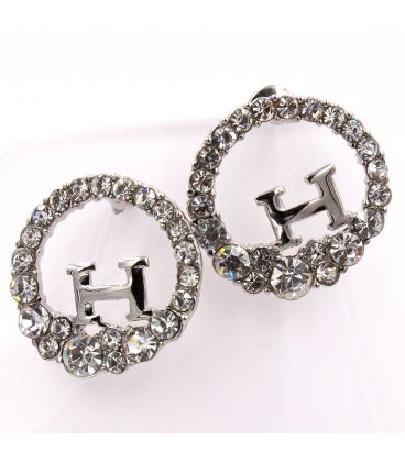 Серьги "Круг из страз, Н" 