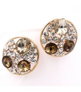 Сережки "Коло з великими стразами"