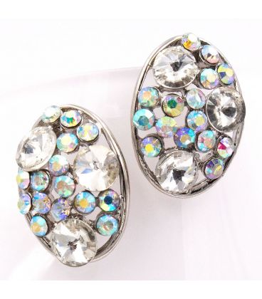 Серьги "Овал с крупными стразами" 