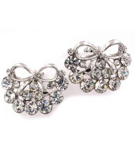 Серьги "Бантик, крупные стразы" 