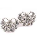 Серьги "Бантик, крупные стразы"