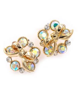 Серьги "Бантик, крупные стразы" 