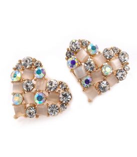 Сережки "Велике серце зі страз"